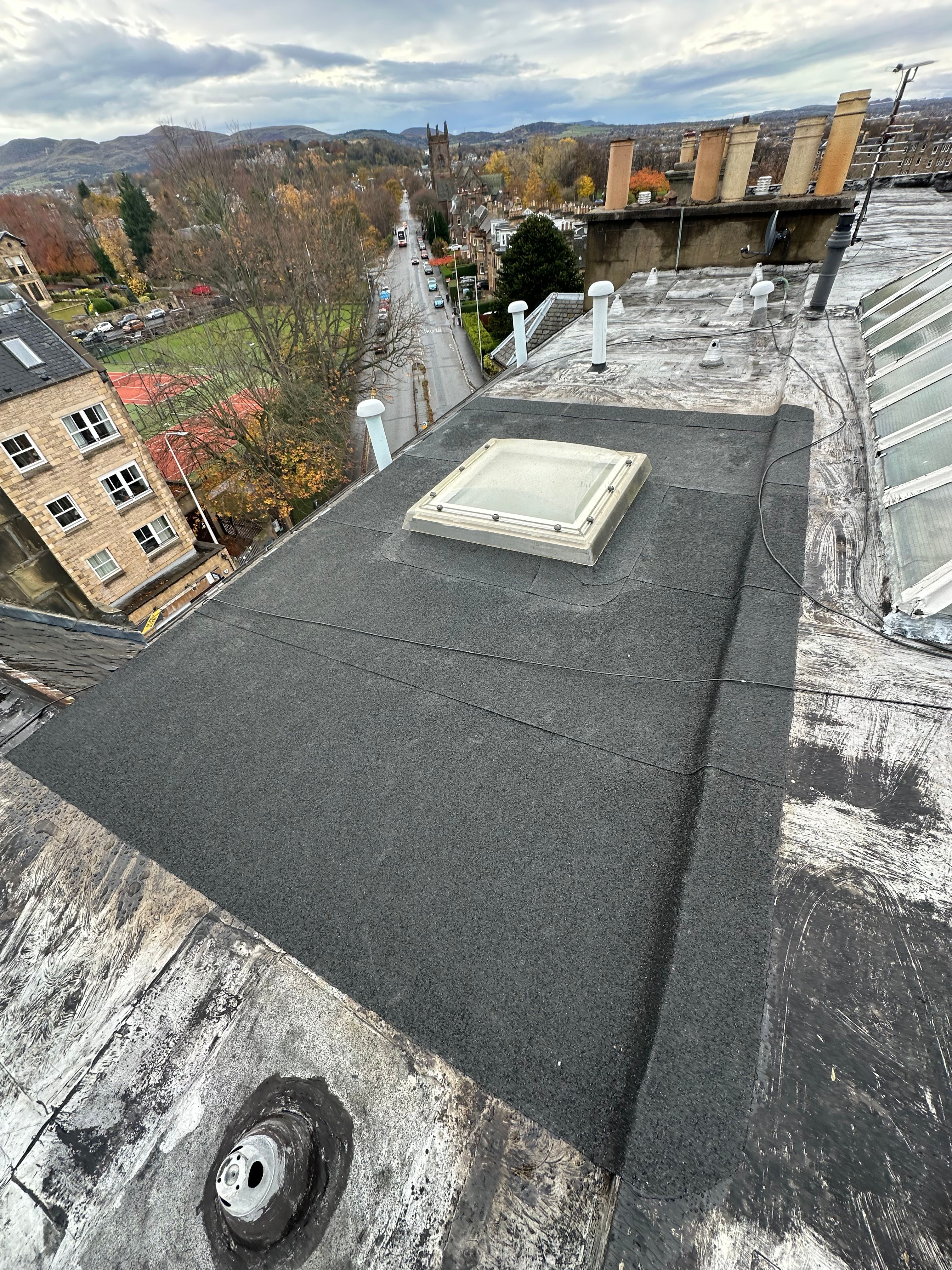 Flat roof with skylight - Meta Trade Solutions Edinburgh